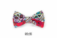 Load image into Gallery viewer, Mexican sugar skull red bow tie