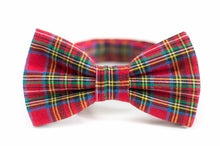 Load image into Gallery viewer, red holiday plaid bow tie