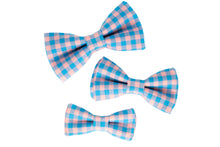 Load image into Gallery viewer, gingham print dog bow tie