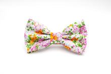 Load image into Gallery viewer, bright pink and orange floral bow tie