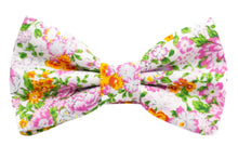 Load image into Gallery viewer, pink orange floral bow tie