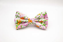 Load image into Gallery viewer, bright pink and orange floral bow tie