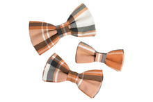 Load image into Gallery viewer, orange plaid dog bow tie