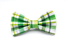Load image into Gallery viewer, green and white plaid bow tie