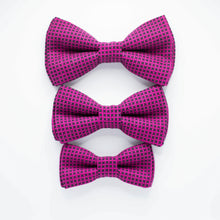 Load image into Gallery viewer, hot pink and black geometric dog bow tie