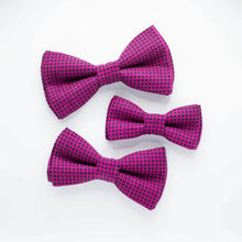 Load image into Gallery viewer, hot pink and black geometric dog bow tie