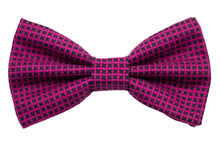 Load image into Gallery viewer, hot pink + black X's bow tie