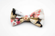 Load image into Gallery viewer, black dusty rose floral bow tie