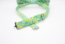 Load image into Gallery viewer, lime green turquoise yellow mini floral bow tie