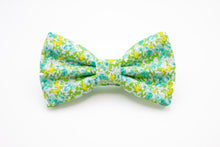 Load image into Gallery viewer, lime green turquoise yellow mini floral bow tie
