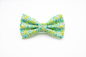 lime green turquoise yellow mini floral bow tie