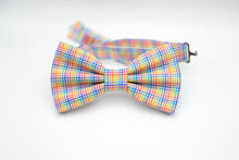 Load image into Gallery viewer, rainbow mini checkered print bow tie