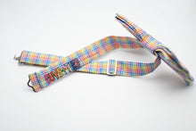 Load image into Gallery viewer, rainbow mini checkered print bow tie