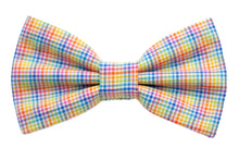 Load image into Gallery viewer, rainbow checkered bow tie
