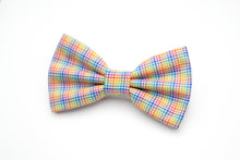 Load image into Gallery viewer, rainbow mini checkered print bow tie