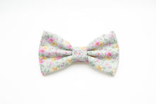 Load image into Gallery viewer, mint green mini pink + yellow floral bow tie