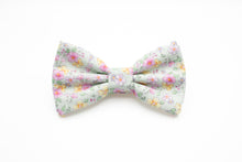 Load image into Gallery viewer, mint green mini pink + yellow floral bow tie