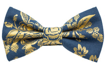 Load image into Gallery viewer, navy floral bow tie