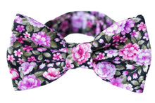 Load image into Gallery viewer, purple floral bow tie