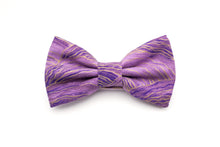 Load image into Gallery viewer, purple + metallic gold wavy bow tie