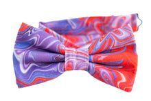 Load image into Gallery viewer, red and purple swirl bow tie