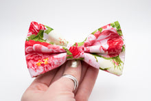 Load image into Gallery viewer, red ivory peony floral bow tie
