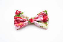 Load image into Gallery viewer, red ivory peony floral bow tie