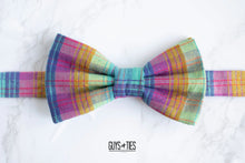 Load image into Gallery viewer, colorful plaid textured bow tie