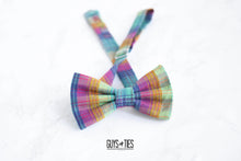 Load image into Gallery viewer, colorful plaid textured bow tie