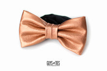 Load image into Gallery viewer, copper metallic faux leather bow tie