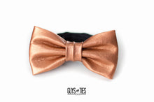 Load image into Gallery viewer, copper metallic faux leather bow tie