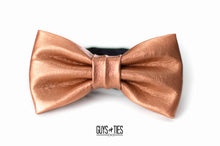 Load image into Gallery viewer, copper metallic faux leather bow tie
