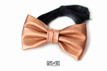 Load image into Gallery viewer, copper metallic faux leather bow tie