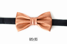 Load image into Gallery viewer, copper metallic faux leather bow tie