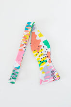Load image into Gallery viewer, colorful abstract self tie bow tie