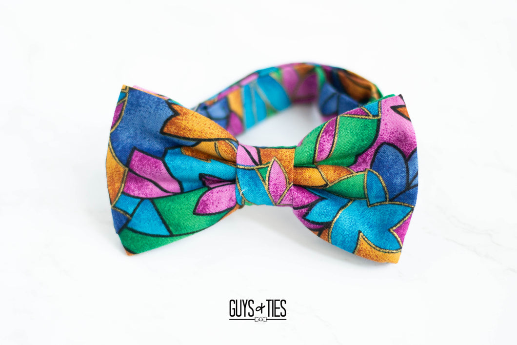 colorful floral bow tie | 90s artsy