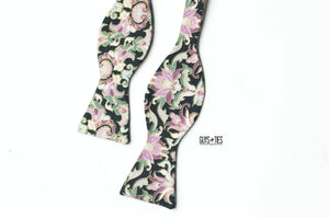 vintage lotus flower self tie bow tie