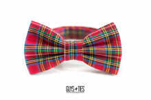 Load image into Gallery viewer, red holiday plaid bow tie