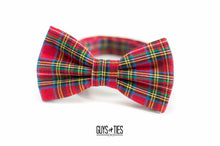 Load image into Gallery viewer, red holiday plaid bow tie