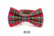 Load image into Gallery viewer, red holiday plaid bow tie