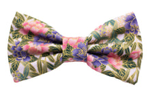 Load image into Gallery viewer, pink gold floral bow tie