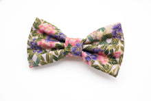 Load image into Gallery viewer, metallic floral bow tie | pink purple gold