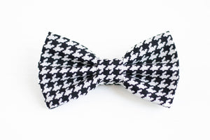 black and white bow tie