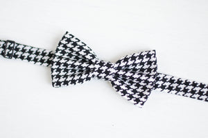 black and white bow tie | houndstooth pattern