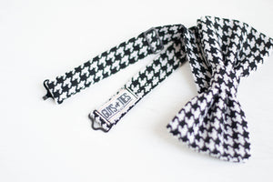 black and white bow tie | houndstooth pattern