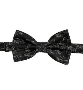 mini lobsters on black bow tie