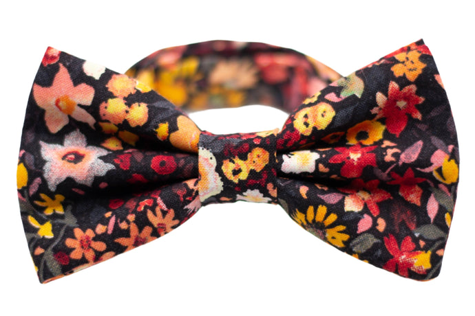 black floral bow tie