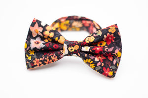 black moody floral bow tie