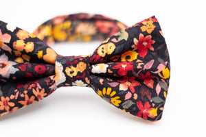 black moody floral bow tie