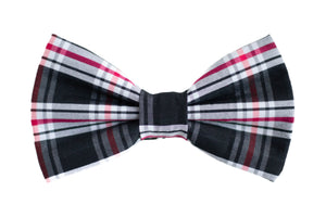 black red & white plaid bow tie